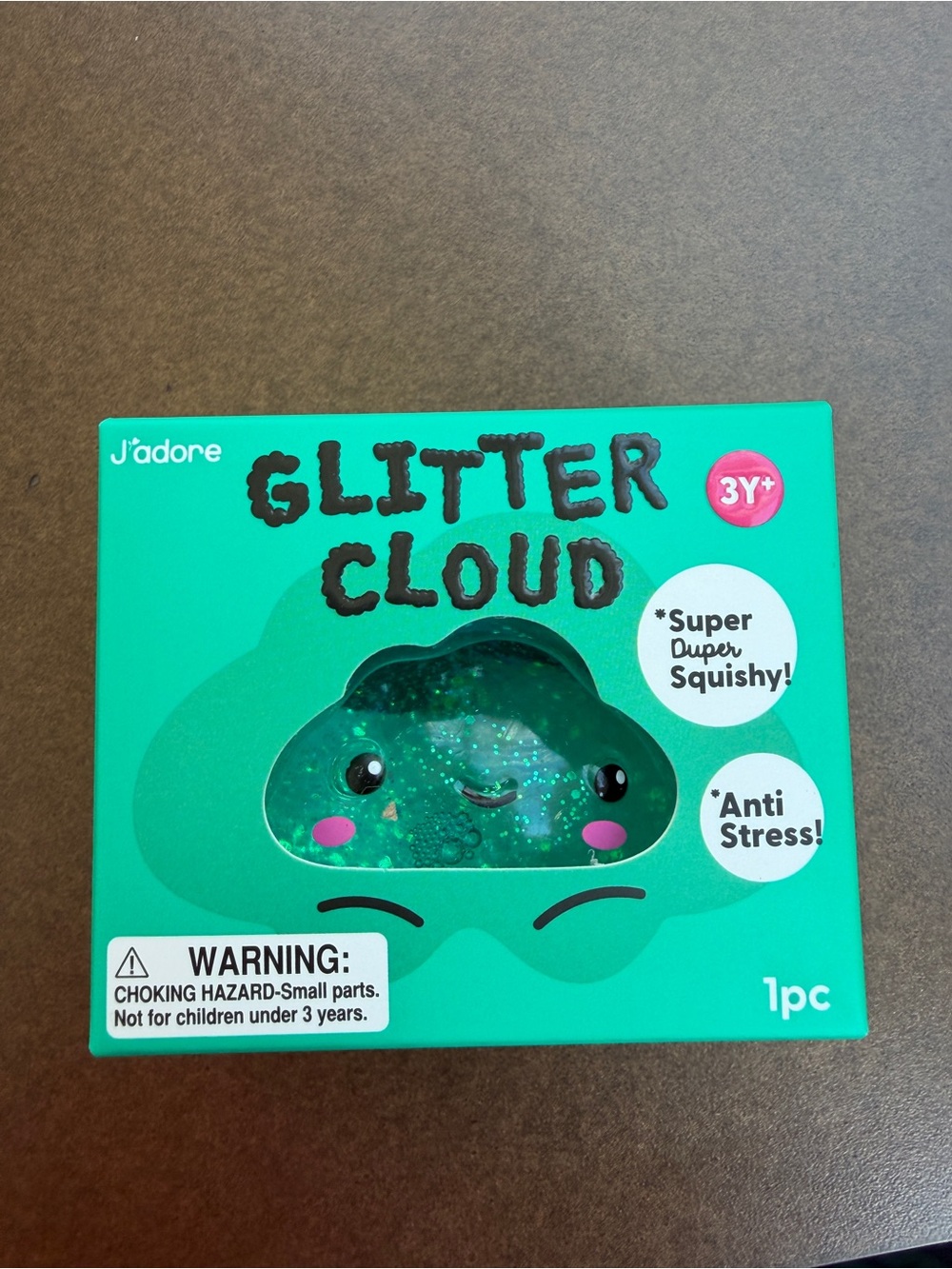 New J'adore Large Green Glitter Cloud Electric Super Duper Squishy Toy Sensory